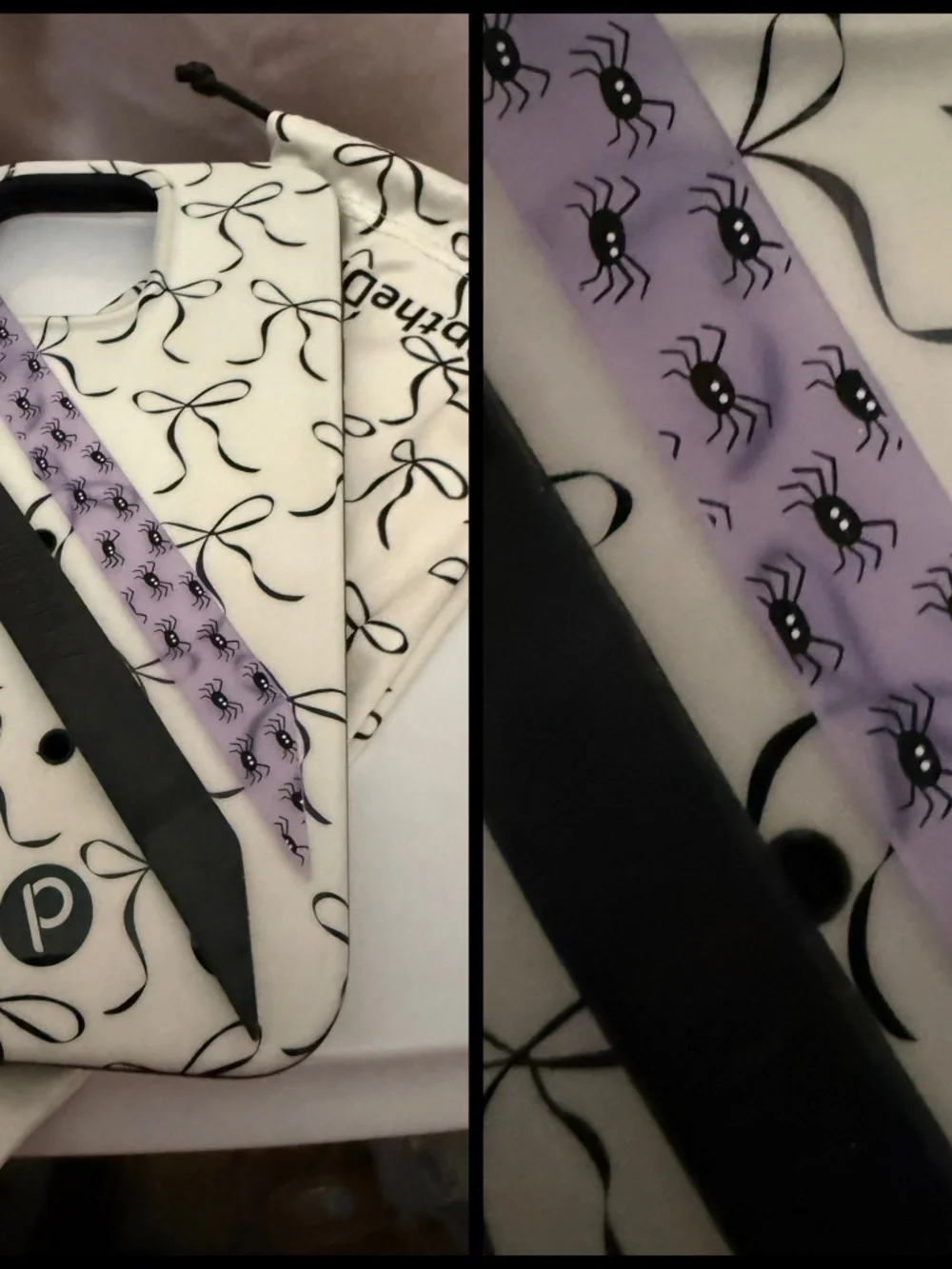 Loopy Black Bows iPhone 16 Pro Max Case + New Purple Boo Crew Halloween Loop